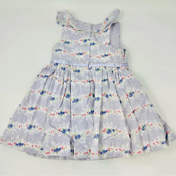 Janie & Jack Floral Ruffle Dress Size 3-6 Months Lavender Print W/ Diaper Cover - Picture 6 of 9